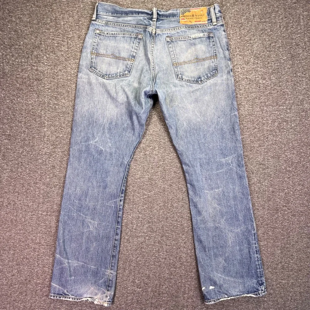 Denim & Supply Ralph Lauren Jeans Men 34x30 Blue Bootcut Casual Distressed Denim